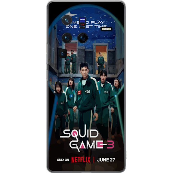 vivo X80 Pro Läpinäkyvä kuori Squid Game Kausi 3 TV-sarjan hahmot Suositut TV-sarja Motiivit Ikoni Jännitys Draama Aasialainen suunnittelu Trendi