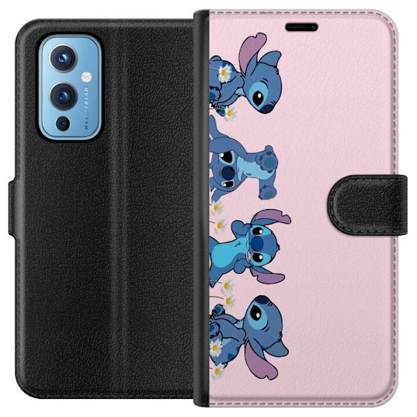 OnePlus 9 Tegnebogsetui  Stitch Grin & Leg – Perfekt til Telefoncovers eller Plakater