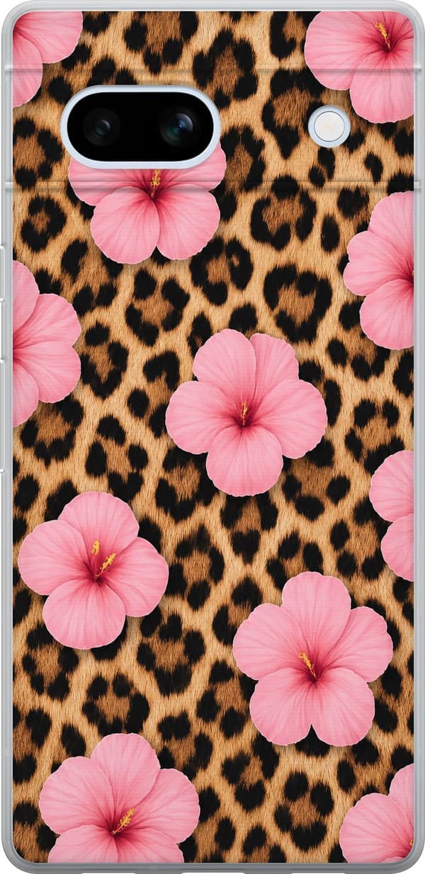Kompatibel Mobilcover til Google Pixel 7a Brun blomsterleopard brun