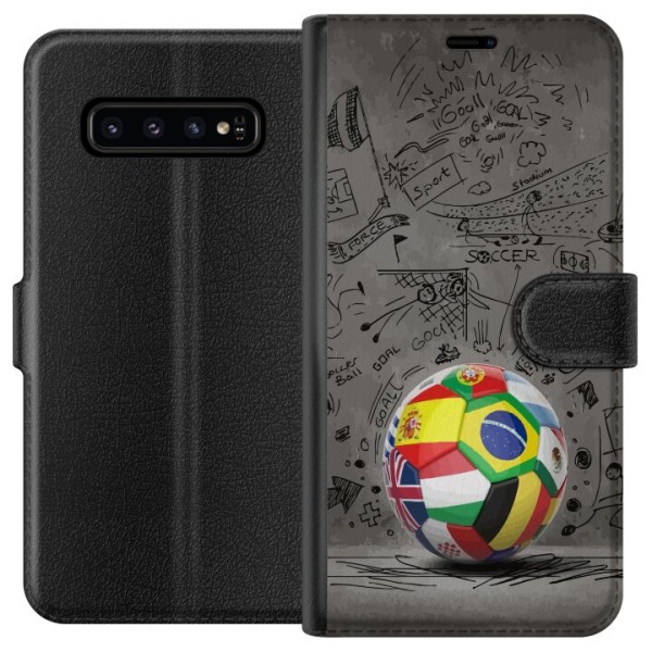 Samsung Galaxy S10 Plånboksfodral Fotboll Världen