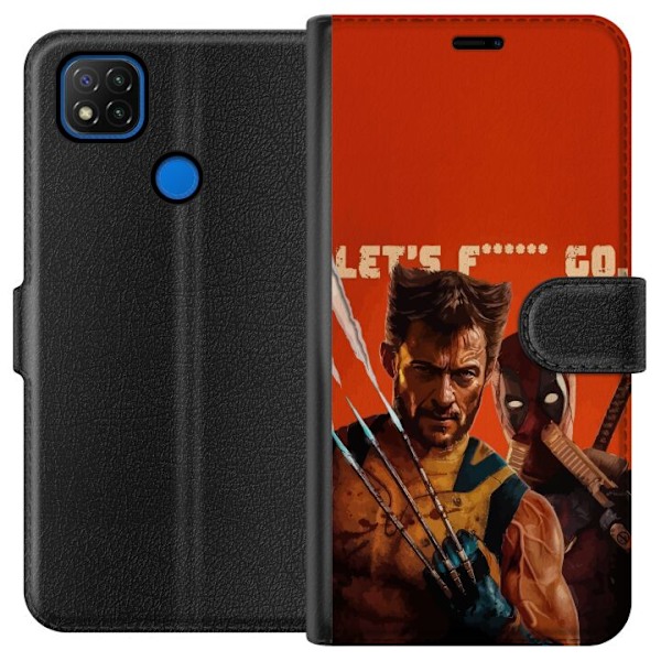 Xiaomi Redmi 9C Plånboksfodral Deadpool & Wolverine