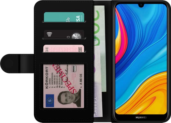 Kompatibelt Plånboksfodral till Huawei Y6 (2019) Vinröda retroränder röd