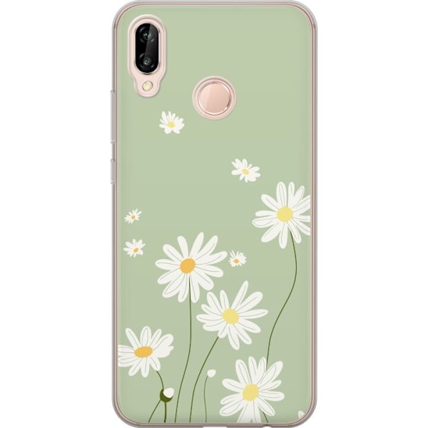 Huawei P20 lite Genomskinligt Skal Prästkragar – blommigt mönster i svensk sommarstil