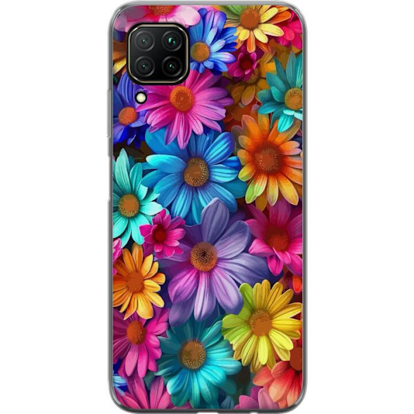Huawei P40 lite Genomskinligt Skal Gerbera Blommor Färgglad Dekor Blommotiv Populärt Heminredning Färg Rik Väggkonst Design