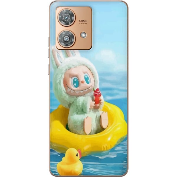 Motorola Edge 40 Neo Läpinäkyvä kuori Labubu Macaron-sarja