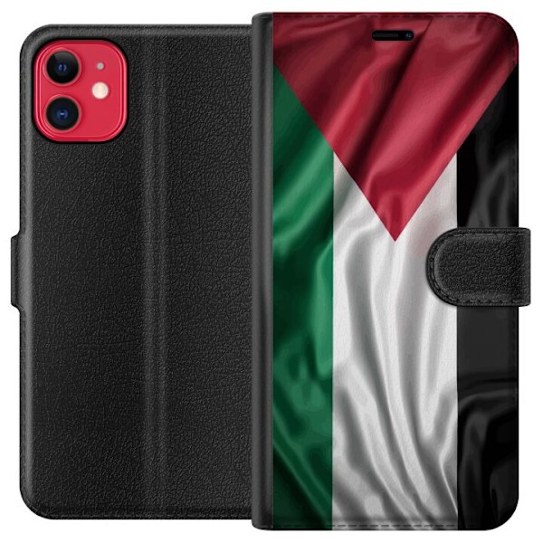 Apple iPhone 11 Tegnebogsetui Palestinaflaget – ikonisk frihedssymbol i rød, sort, hvid og grøn