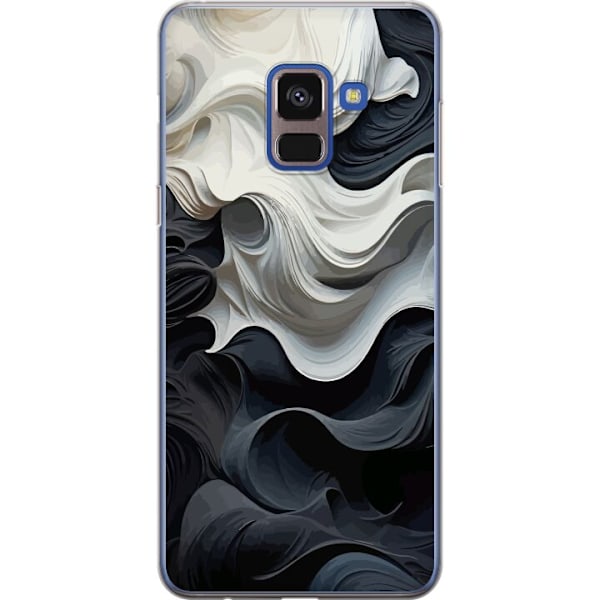 Samsung Galaxy A8 (2018) Gennemsigtig cover Silke Sort/Hvid