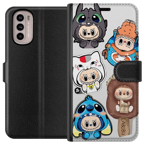 Motorola Moto G31 Lommeboketui Labubu figure samling - Pop Mart Labubu The Monsters i fargerik design