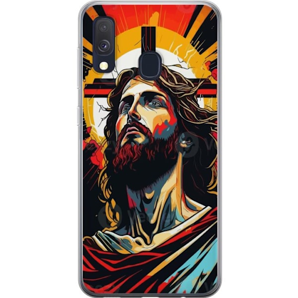 Samsung Galaxy A40 Genomskinligt Skal Jesus & Kort – religiöst motiv med djup symbolik