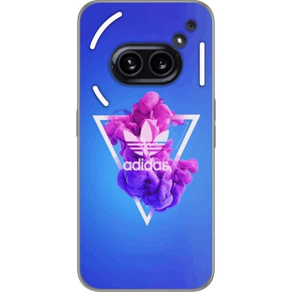 Nothing Phone (2a) Plus Läpinäkyvä kuori Adidas-inspiroitunut sininen muotoilu - urheilullinen motiivi retro-vibeillä sinisissä sävyissä