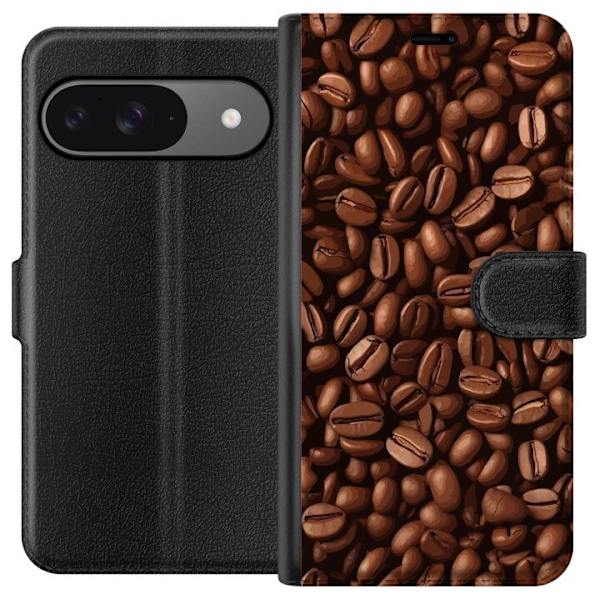 Kompatibel Tegnebogsetui til Google Pixel 9 Pro Kaffebönor närbild brun