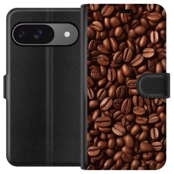 Kompatibelt Lommeboketui til Google Pixel 9 Pro Kaffebönor närbild brun