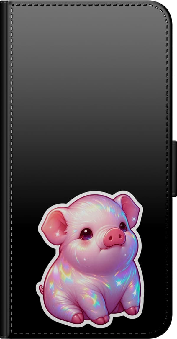 Kompatibelt Lommeboketui til Xiaomi Redmi Note 9 Pro Regnbågsgris flerfarget
