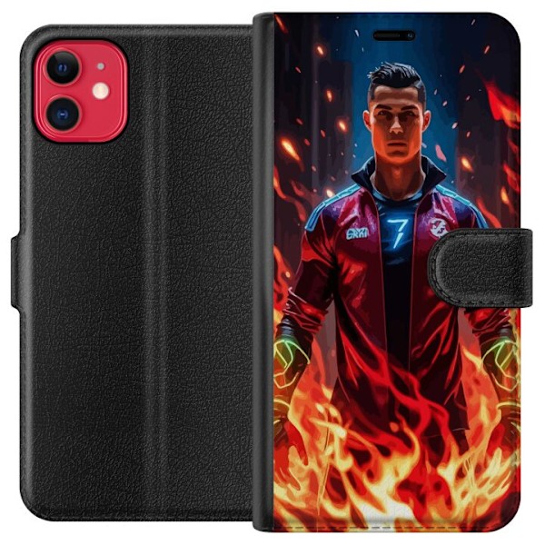 Apple iPhone 11 Tegnebogsetui Ronaldo Inferno - fodboldhelt i flammer