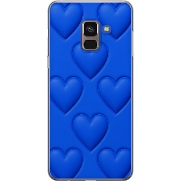 Samsung Galaxy A8 (2018) Gjennomsiktig deksel Blå Hjerter