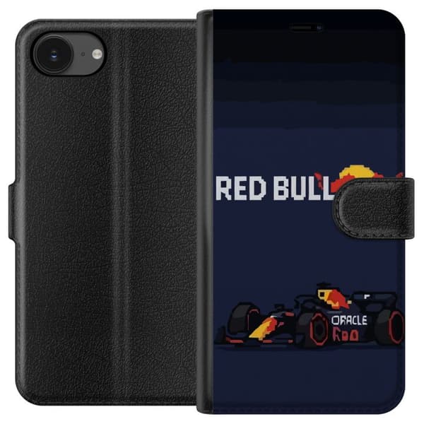 Kompatibelt Plånboksfodral till Apple iPhone 16e Pixelracer i retrostil svart