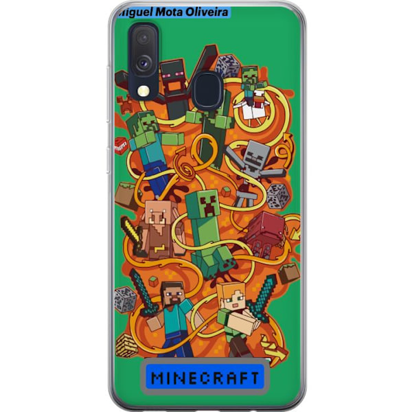 Samsung Galaxy A40 Genomskinligt Skal Minecraft
