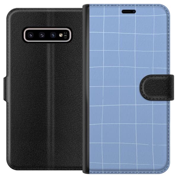 Kompatibelt Lommeboketui til Samsung Galaxy S10+ Blått nett