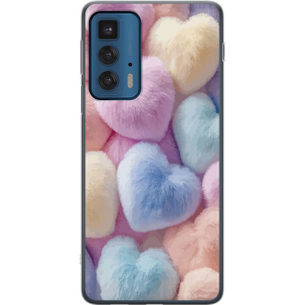 Motorola Edge 20 Pro Genomskinligt Skal Hjärtan Kärlek Grafisk Design Romantiskt Motiv Populärt Symbol Grafiskt Mönster Dekoration