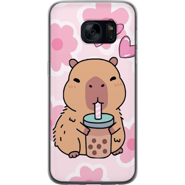 Samsung Galaxy S7 Läpinäkyvä kuori Kawaii Capybara Sydän A