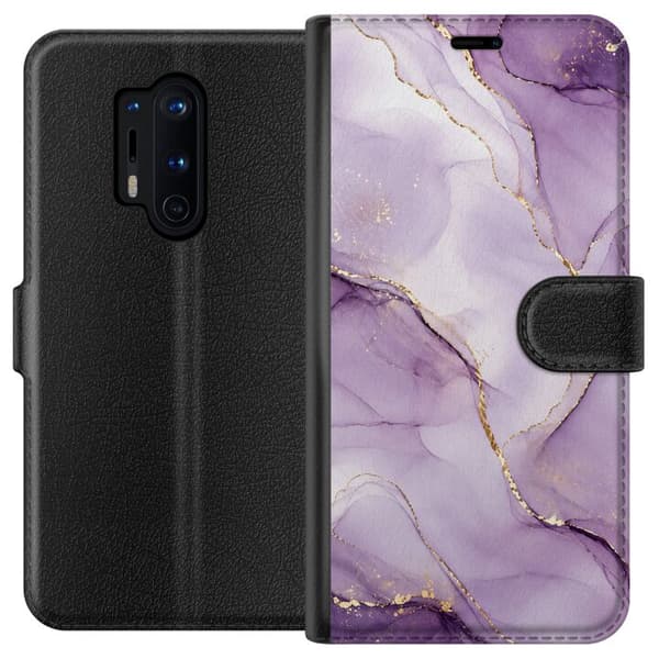 Kompatibelt Plånboksfodral till OnePlus 8 Pro Lilac Gold Flow lila