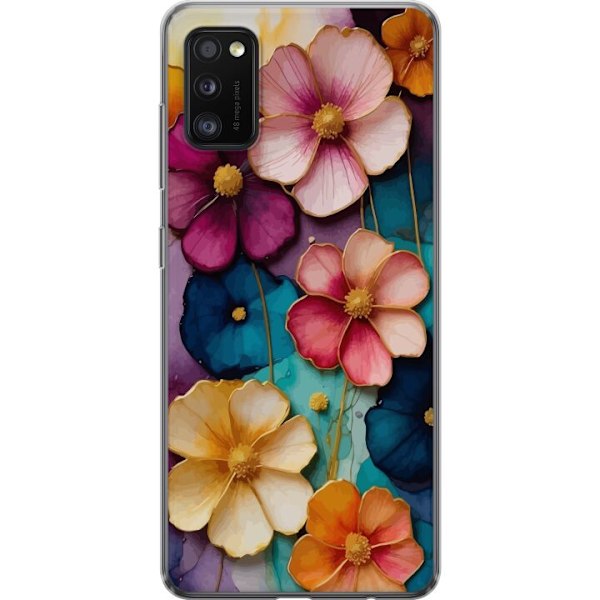 Samsung Galaxy A41 Gjennomsiktig deksel Blomster Farger