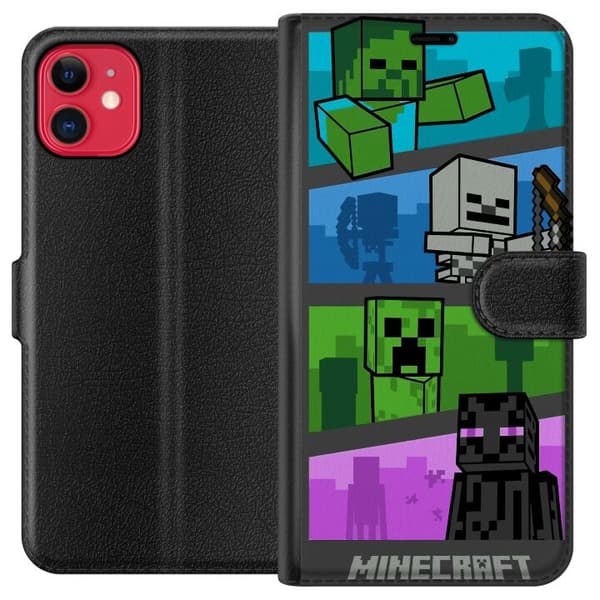 Kompatibel Tegnebogsetui til Apple iPhone 11 Minecraft