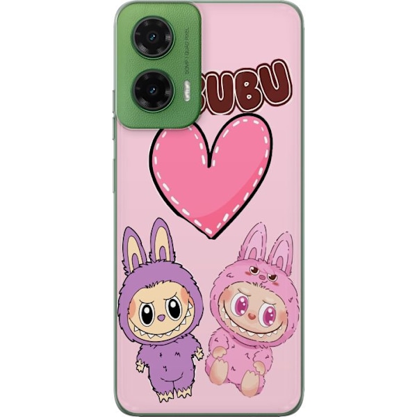 Motorola Moto G35 Gennemsigtig cover Labubu Pink Monster