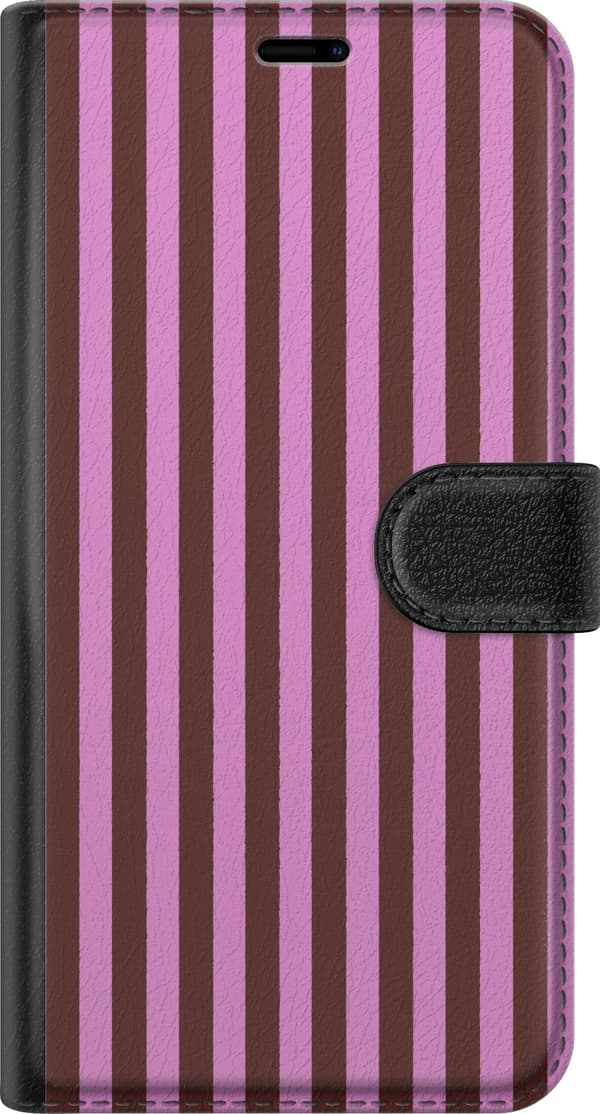 Kompatibelt Lommeboketui til Apple iPhone 16e Rosabrune striper rosa