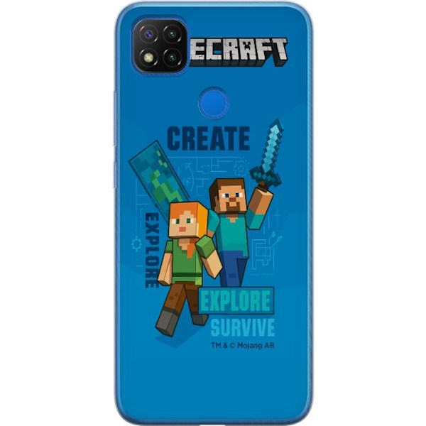 Xiaomi Redmi 9C Genomskinligt Skal Minecraft Caves