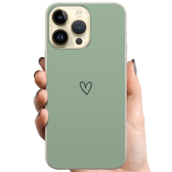 Apple iPhone 15 Pro Max TPU Mobildeksel Hjerte Grønt