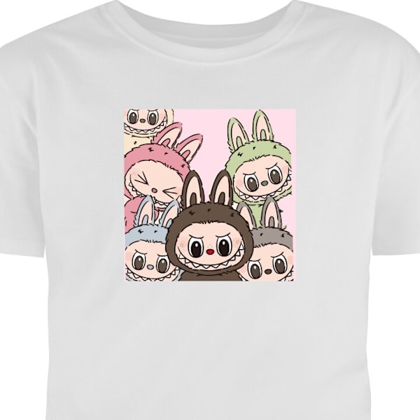 Barn-T-shirt | Bekväm T-shirt för Barn Labubu Classics vit 7-8 År