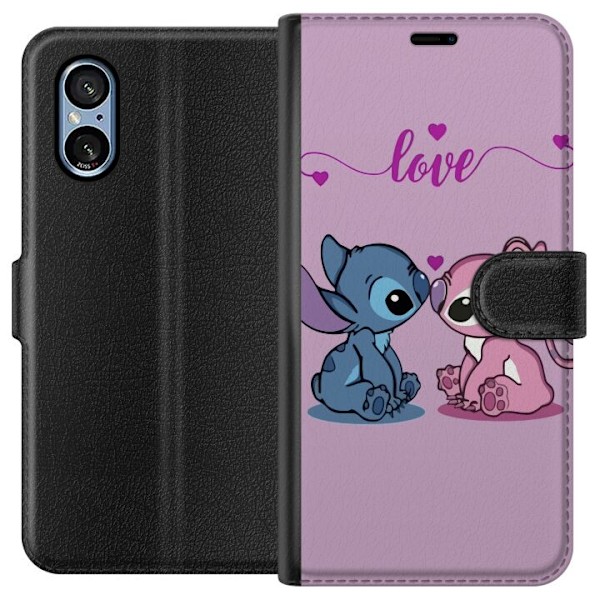 Sony Xperia 5 V Tegnebogsetui Lilo & Stitch – Angel Edition