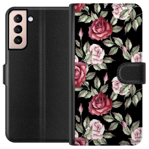 Kompatibelt Plånboksfodral till Samsung Galaxy S21 Blommor