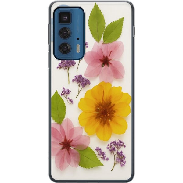 Motorola Edge 20 Pro Läpinäkyvä kuori Painetut kukat