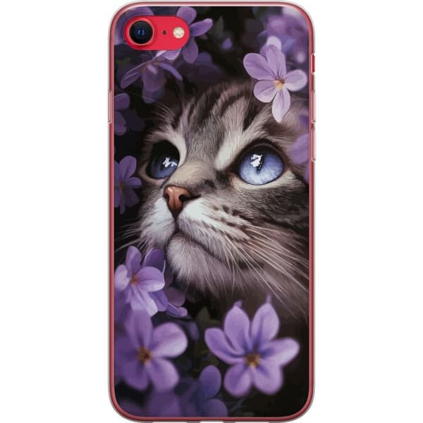 Kompatibel Mobilcover til Apple iPhone SE (2022) Kat og blomster