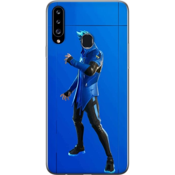 Samsung Galaxy A20s Läpinäkyvä kuori Fortnite - Ninja Blue