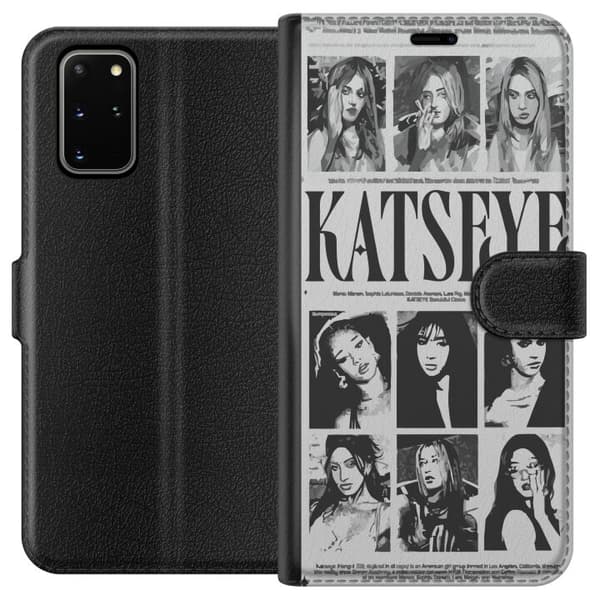 Kompatibel Tegnebogsetui til Samsung Galaxy S20+ KATSEYE svartvit poster grå
