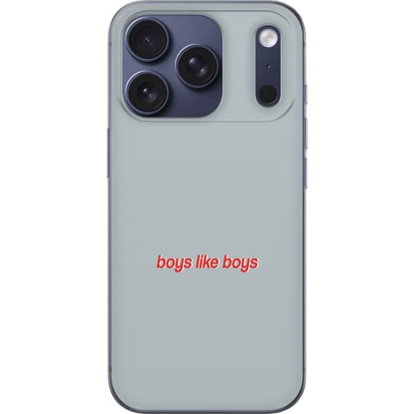 Kompatibelt Mobilskal till Apple iPhone 17 Pro Boys Like Boys text grå