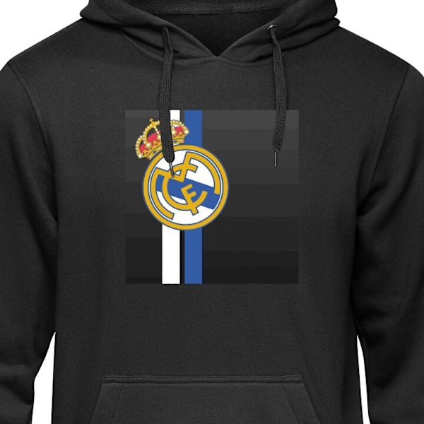 Hoodie för Vuxen | Bekväm Huvtröja Real Madrid svart L