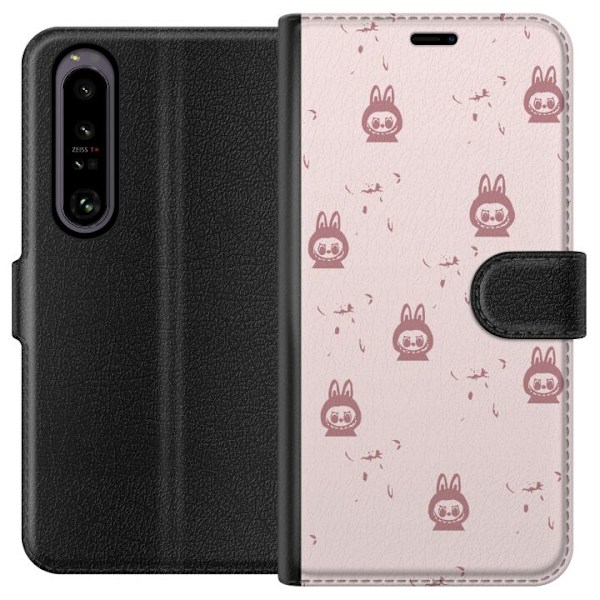 Sony Xperia 1 IV Lompakkokotelo Labubu Neon Pop - Neonvärinen pop art hirviö