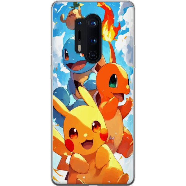 OnePlus 8 Pro Läpinäkyvä kuori Pocket Creatures - innoittanut Pokémonista mainitsematta nimeä