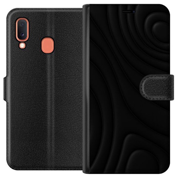 Samsung Galaxy A20e Plånboksfodral Black Waves