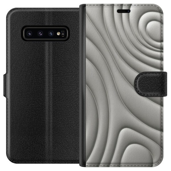 Samsung Galaxy S10 Plånboksfodral Silver Waves