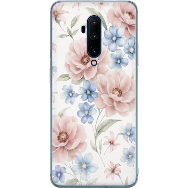 OnePlus 7T Pro Gjennomsiktig deksel Romantiske blomster