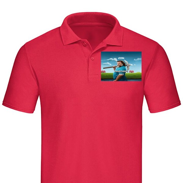 Piké för Vuxen | Elegant Pikétröja A Minecraft Movie Röd Medium