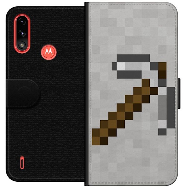 Motorola Moto E7 Power Tegnebogsetui Minecraft Værktøjer