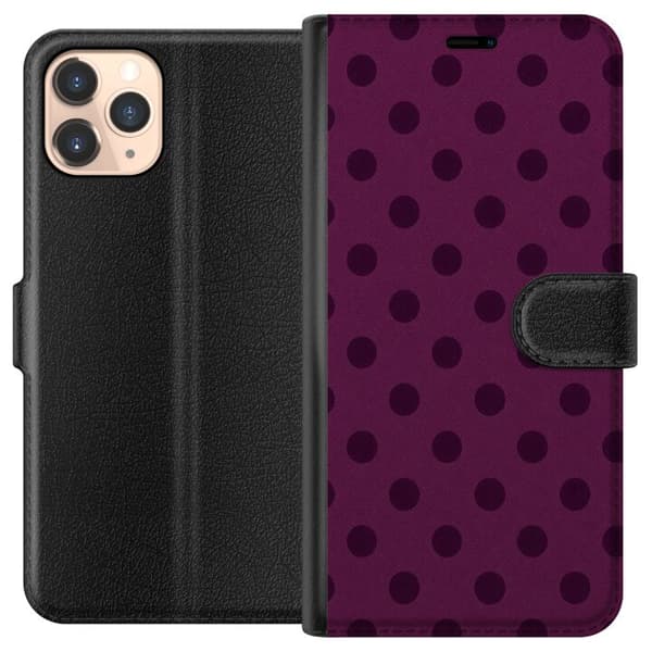 Kompatibelt Plånboksfodral till Apple iPhone 11 Pro Plum Pop Dots lila