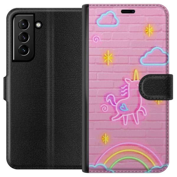 Kompatibel Tegnebogsetui til Samsung Galaxy S21+ 5G Unicorn Neon