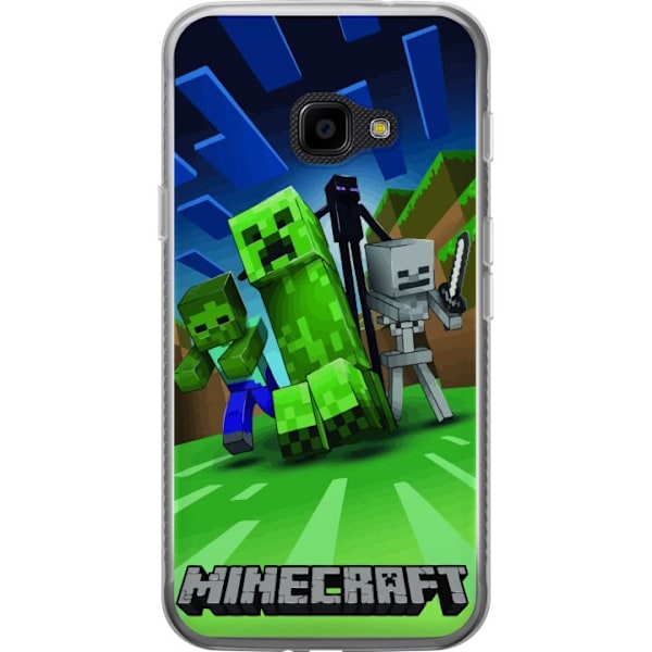 Samsung Galaxy Xcover 4 Läpinäkyvä kuori Minecraft Creeper mobilskal i klassisk grön pixelstil